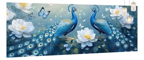 Malen Nach Zahlen Erwachsene Blume,DIY Malen Nach Zahlen XXL Paint by Numbers für Anfänger,Bastelset Handgemalt Ölgemälde Kreativ Set Mit Pinseln und Acrylfarbe,Home Wand Décor Pfau 80 X 180cm Y1198 von Generic