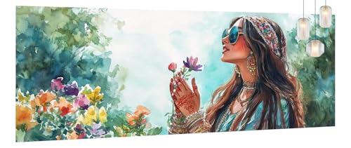 Malen Nach Zahlen Erwachsene Blume,DIY Paint by Numbers für Anfänger und Kinder,Bastelset Handgemalt Ölgemälde Kreativ Set Mit 3-Pinseln und Acrylfarbe,Geschenk Home Décor Prinzessin 80 X 200cm Y1177 von Generic