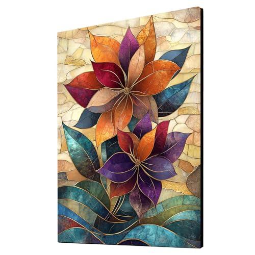 Malen Nach Zahlen Erwachsene Blume DIY Set Erwachsene mit Leinwand zum Bemalen PflanZen 110 x 80cm 36 Farben Acrylfarben Set und Pinsel, Malen Nach Zahlen Kinder für Deko Wohnzimmer Geschenke 2YH-1508 von Generic