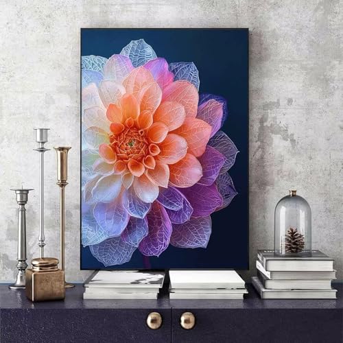 Malen Nach Zahlen Erwachsene Blume Malen Nach Zahlen Anlage, DIY Set Erwachsene Paint by Numbers mit 3 Pinsel und Acrylfarben für Zimmer Deko Wohnzimmer, Geschenke für Frauen 40 x 60 cm -bby2506IO von Generic