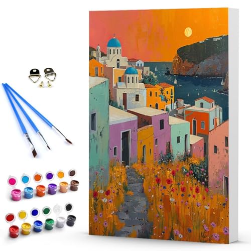 Malen Nach Zahlen Erwachsene Blume Malen Nach Zahlen Bastelset Erwachsene, DIY Haus Mit Pinseln und Acrylfarben Handgemalt Ölgemälde Leinwand Set, Home Deko Geschenk (30x40cm) Ohne Rahmen -TL25034L von Generic
