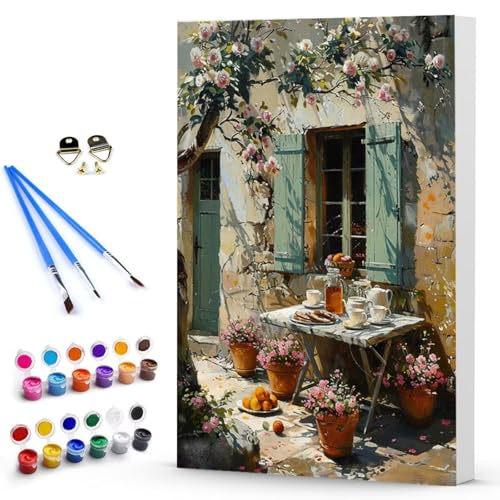 Malen Nach Zahlen Erwachsene Blume Malen Nach Zahlen Bastelset Erwachsene, DIY HüTte Mit Pinseln und Acrylfarben Handgemalt Ölgemälde Leinwand Set, Home Deko Geschenk (100x135cm) Ohne Rahmen -TL250385 von Generic