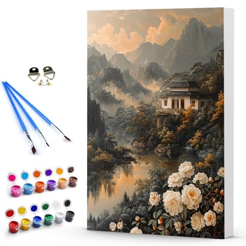 Malen Nach Zahlen Erwachsene Blume Malen Nach Zahlen Bastelset Erwachsene, DIY Landschaft Mit Pinseln und Acrylfarben Handgemalt Ölgemälde Leinwand Set, Home Deko (100x135cm) Ohne Rahmen -TL2503PT von Generic