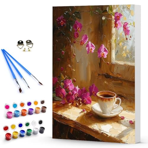 Malen Nach Zahlen Erwachsene Blume Malen Nach Zahlen Bastelset Erwachsene, DIY Landschaft Mit Pinseln und Acrylfarben Handgemalt Ölgemälde Leinwand Set, Home Deko 20 x 30 cm Ohne Rahmen -TL2503T6 von Generic