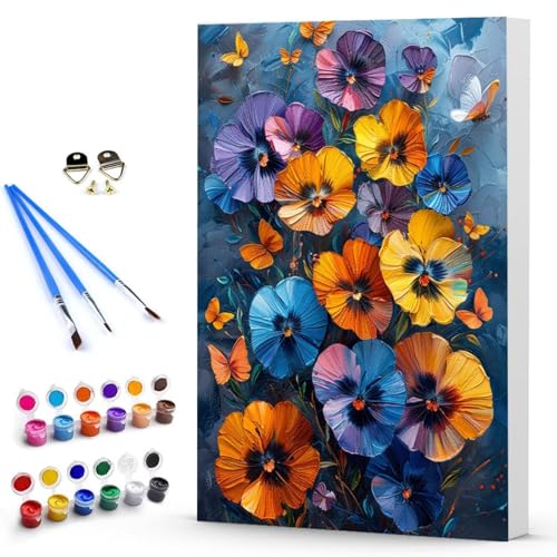 Malen Nach Zahlen Erwachsene Blume Malen Nach Zahlen Bastelset Erwachsene, DIY Landschaft Mit Pinseln und Acrylfarben Handgemalt Ölgemälde Leinwand Set, Home Deko 60 x 80 CM Ohne Rahmen -TL2503VE von Generic