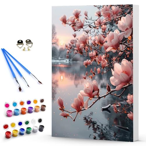 Malen Nach Zahlen Erwachsene Blume Malen Nach Zahlen Bastelset Erwachsene, DIY Landschaft Mit Pinseln und Acrylfarben Handgemalt Ölgemälde Leinwand Set, Home Deko 70 x 95 cm Ohne Rahmen -TL25039Z von Generic
