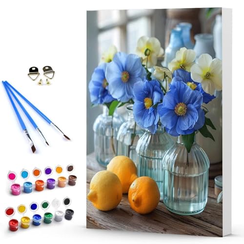Malen Nach Zahlen Erwachsene Blume Malen Nach Zahlen Bastelset Erwachsene, DIY Obst Mit Pinseln und Acrylfarben Handgemalt Ölgemälde Leinwand Set, Home Deko Geschenk 70x95 cm Ohne Rahmen -TL2503PF von Generic