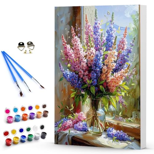 Malen Nach Zahlen Erwachsene Blume Malen Nach Zahlen Bastelset Erwachsene, DIY Vase Mit Pinseln und Acrylfarben Handgemalt Ölgemälde Leinwand Set, Home Deko Geschenk (100x135cm) Ohne Rahmen -TL2503OU von Generic