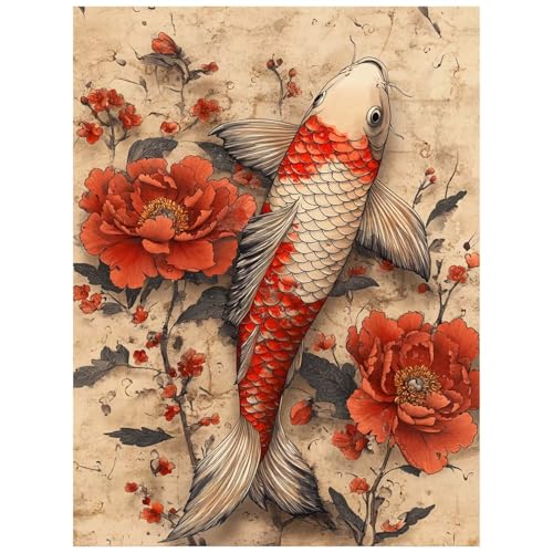 Malen Nach Zahlen Erwachsene Blume Malen Nach Zahlen Kinder, DIY Set Erwachsene mit Pinselset Acrylfarben Set Leinwand zum Bemalen 30 x 40 CM, Fisch Paint by Numbers Deko wohnzimmer Geschenke 8YH-1864 Malen Nach Zahlen Erwachsene Blume Malen Nach Zahlen Kinder, DIY Set Erwachsene mit Pinselset Acrylfarben Set Leinwand zum Bemalen 30 x 40 CM, Fisch Paint by Numbers Deko wohnzimmer Geschenke 8YH-1864 von Generic