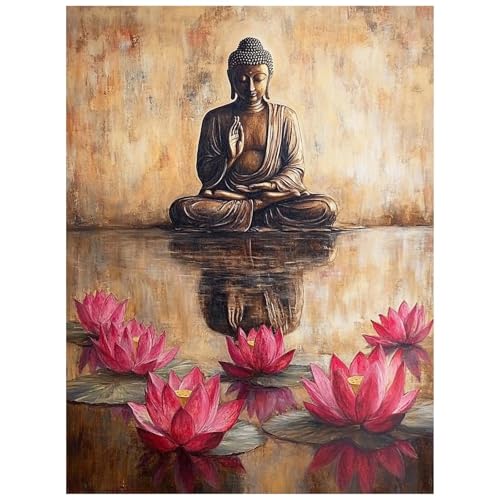 Malen Nach Zahlen Erwachsene Blume Malen Nach Zahlen Kinder, DIY Set Erwachsene mit Pinselset Acrylfarben Set Leinwand zum Bemalen 95 x 70 cm, Zen Paint by Numbers Deko wohnzimmer Geschenke 8YH-5354 von Generic