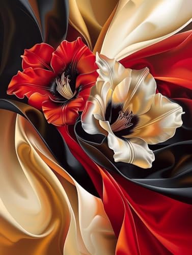 Malen Nach Zahlen Erwachsene Blume Malen Nach Zahlen Kunst, Painting by Numbers, DIY Basteln Erwachsene Handgemalt Ölgemälde Set Mit Pinseln und Acrylfarbe für Zimmer Deko Geschenke 30x40cm 2-5486 von Generic