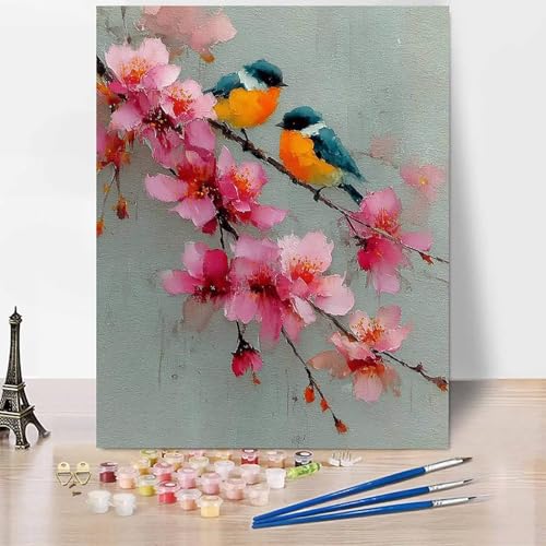 Malen Nach Zahlen Erwachsene Blumen Malen Nach Zahlen Landschaft, DIY Set Erwachsene Mit 3 - Pinseln und Acrylfarbe, Handgemalt Ölgemälde für Frauen, Deko Wohnzimmer 30 x 40 cm Ohne Rahmen -XY757 von Generic