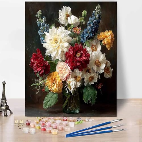 Malen Nach Zahlen Erwachsene Blumen Malen Nach Zahlen Vase, DIY Set Erwachsene Anfänger Mit 3 - Pinseln und Acrylfarbe, Handgemalt Ölgemälde für Frauen, Deko Wohnzimmer 50x65cm Ohne Rahmen -XY42O Malen Nach Zahlen Erwachsene Blumen Malen Nach Zahlen Vase, DIY Set Erwachsene Anfänger Mit 3 - Pinseln und Acrylfarbe, Handgemalt Ölgemälde für Frauen, Deko Wohnzimmer 50x65cm Ohne Rahmen -XY42O von Generic