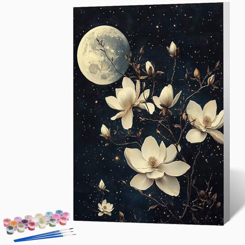 Malen Nach Zahlen Erwachsene Blumen Malen Nach Zahlen Vollmond, Bastelset Erwachsene Mit 3-Pinseln Und Acrylfarbe, DIY Handgemalt öLgemäLde Kit FüR Geschenke, Deko 20 x 30 cm Ohne Rahmen -LKF0729O7 Malen Nach Zahlen Erwachsene Blumen Malen Nach Zahlen Vollmond, Bastelset Erwachsene Mit 3-Pinseln Und Acrylfarbe, DIY Handgemalt öLgemäLde Kit FüR Geschenke, Deko 20 x 30 cm Ohne Rahmen -LKF0729O7 von Generic