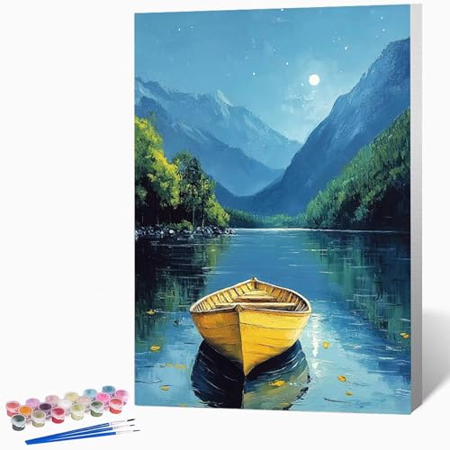 Malen Nach Zahlen Erwachsene Boot Malen Nach Zahlen Landschaft, Bastelset Erwachsene Mit 3-Pinseln Und Acrylfarbe, DIY Handgemalt öLgemäLde Kit FüR Geschenke, Deko 60×80cm Ohne Rahmen -LKF07614W Malen Nach Zahlen Erwachsene Boot Malen Nach Zahlen Landschaft, Bastelset Erwachsene Mit 3-Pinseln Und Acrylfarbe, DIY Handgemalt öLgemäLde Kit FüR Geschenke, Deko 60×80cm Ohne Rahmen -LKF07614W von Generic