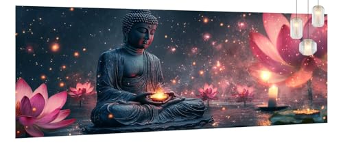 Malen Nach Zahlen Erwachsene Buddha, DIY Malen Nach Zahlen XXL Paint by Numbers für Anfänger, Bastelset Handgemalt Ölgemälde Set Mit Pinseln und Acrylfarbe, Home Décor Geheimnisvoll 80 X 180cm Y1042 von Generic