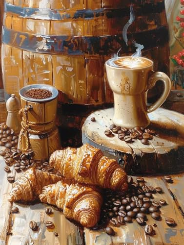 Malen Nach Zahlen Erwachsene Coffee, Malen Nach Zahlen Brot, Paint by Numbers Bastelset Erwachsene DIY Handgemalt Ölgemälde Leinwand Kits für Wanddeko, Geschenke für Frauen Anfänger 40x50cm P-2223 Malen Nach Zahlen Erwachsene Coffee, Malen Nach Zahlen Brot, Paint by Numbers Bastelset Erwachsene DIY Handgemalt Ölgemälde Leinwand Kits für Wanddeko, Geschenke für Frauen Anfänger 40x50cm P-2223 von Generic