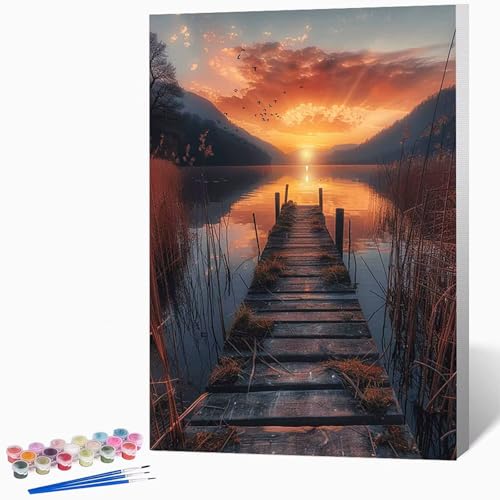 Malen Nach Zahlen Erwachsene Der Pier Malen Nach Zahlen Landschaft, Bastelset Erwachsene Mit 3-Pinseln Und Acrylfarbe, DIY Handgemalt öLgemäLde Kit FüR Geschenke, Deko 60×80cm Ohne Rahmen -LKF0743GD Malen Nach Zahlen Erwachsene Der Pier Malen Nach Zahlen Landschaft, Bastelset Erwachsene Mit 3-Pinseln Und Acrylfarbe, DIY Handgemalt öLgemäLde Kit FüR Geschenke, Deko 60×80cm Ohne Rahmen -LKF0743GD von Generic