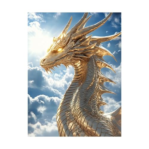 Malen Nach Zahlen Erwachsene Drachen DIY Set Erwachsene mit Leinwand zum Bemalen Fantasie 100 x 135 cm 36 Farben Acrylfarben Set und Pinsel,Malen Nach Zahlen Kinder für Zimmer Deko Geschenke 2YH-14218 von Generic