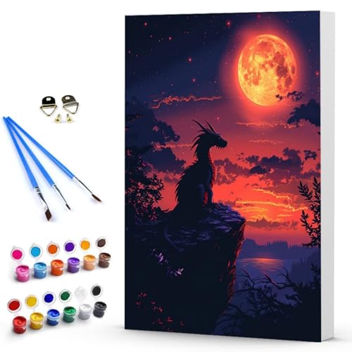 Malen Nach Zahlen Erwachsene Drachen Malen Nach Zahlen Bastelset Erwachsene, DIY Abstrakt Mit Pinseln und Acrylfarben Handgemalt Ölgemälde Leinwand Set, Home Deko 70 x 95 cm Ohne Rahmen -TL2503G7 von Generic