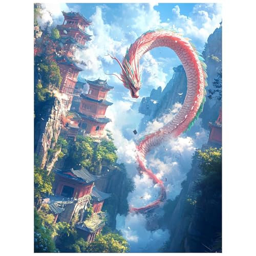 Malen Nach Zahlen Erwachsene Drachen Malen Nach Zahlen Kinder, DIY Set Erwachsene mit Pinselset Acrylfarben Set Leinwand zum Bemalen 100x135cm, Landschaft Paint by Numbers Deko wohnzimmer 8YH-3829 Malen Nach Zahlen Erwachsene Drachen Malen Nach Zahlen Kinder, DIY Set Erwachsene mit Pinselset Acrylfarben Set Leinwand zum Bemalen 100x135cm, Landschaft Paint by Numbers Deko wohnzimmer 8YH-3829 von Generic