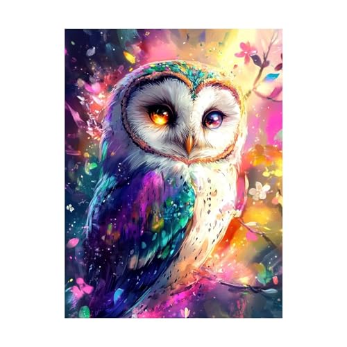 Malen Nach Zahlen Erwachsene Eule DIY Set Erwachsene mit Leinwand zum Bemalen Tier 100x135cm 36 Farben Acrylfarben Set und Pinsel, Malen Nach Zahlen Kinder für Deko Wohnzimmer Geschenke 2YH-14850 von Generic