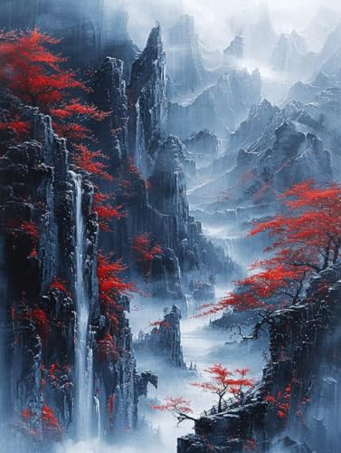 Malen Nach Zahlen Erwachsene Fallen Malen Nach Zahlen Baum, Painting by Numbers, DIY Basteln Erwachsene Handgemalt Ölgemälde Set Mit Pinseln und Acrylfarbe für Zimmer Deko Geschenke 90x120cm 3-3143 von Generic
