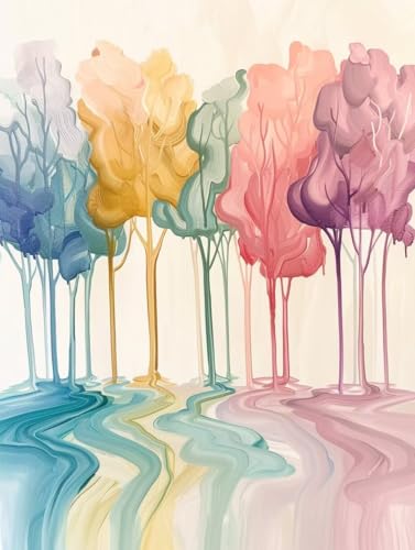 Malen Nach Zahlen Erwachsene Farbe, Malen Nach Zahlen Baum, DIY Basteln Erwachsene Leinwand Kit Mit Pinseln und Acrylfarbe, DIY Paint by Numbers Kit, für Wanddeko, Geschenke für Frauen, 60x90cm A-7505 von Generic