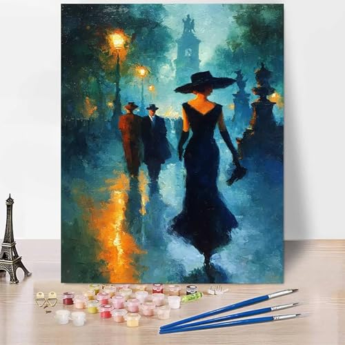 Malen Nach Zahlen Erwachsene Figur Malen Nach Zahlen Frau, DIY Set Erwachsene Anfänger Mit 3 - Pinseln und Acrylfarbe, Handgemalt Ölgemälde für Frauen, Deko Wohnzimmer 40×50cm Ohne Rahmen -XY31H von Generic