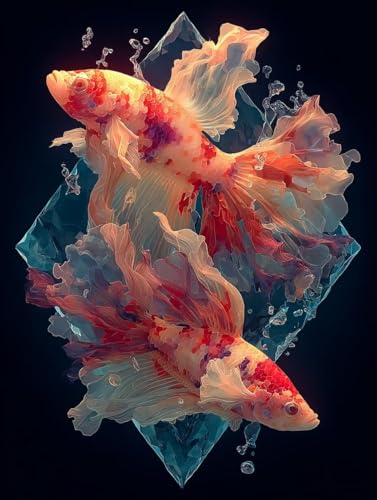 Malen Nach Zahlen Erwachsene Fisch, DIY Basteln Erwachsene Leinwand Kit für Wanddeko, Tier Malen Nach Zahlen Mit Pinseln und Acrylfarbe, DIY Paint by Numbers, Geschenke für Frauen, 100x135cm 0-6897 Malen Nach Zahlen Erwachsene Fisch, DIY Basteln Erwachsene Leinwand Kit für Wanddeko, Tier Malen Nach Zahlen Mit Pinseln und Acrylfarbe, DIY Paint by Numbers, Geschenke für Frauen, 100x135cm 0-6897 von Generic