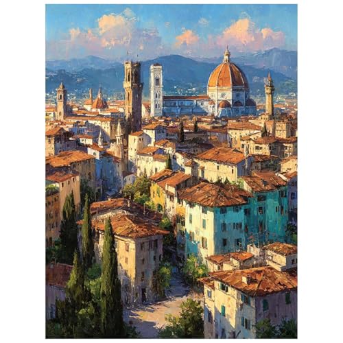 Malen Nach Zahlen Erwachsene Florenz Malen Nach Zahlen Kinder, DIY Set Erwachsene mit Pinselset Acrylfarben Set Leinwand zum Bemalen 135 x 100 cm, Landschaft Paint by Numbers Deko wohnzimmer 8YH-0987 Malen Nach Zahlen Erwachsene Florenz Malen Nach Zahlen Kinder, DIY Set Erwachsene mit Pinselset Acrylfarben Set Leinwand zum Bemalen 135 x 100 cm, Landschaft Paint by Numbers Deko wohnzimmer 8YH-0987 von Generic