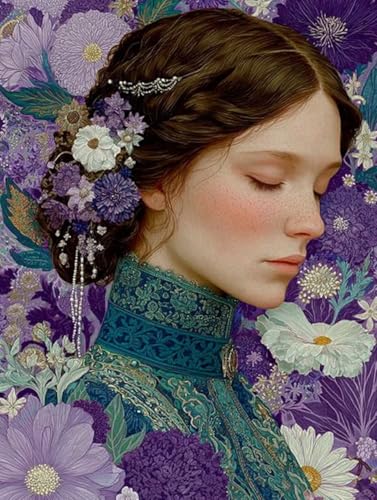 Malen Nach Zahlen Erwachsene Frau, Malen Nach Zahlen Blume, DIY Basteln Erwachsene Leinwand Kits, DIY Paint by Numbers Adult Kits Mit Pinseln und Acrylfarbe, Geschenk für Wanddeko, 60x90cm F-3313 von Generic