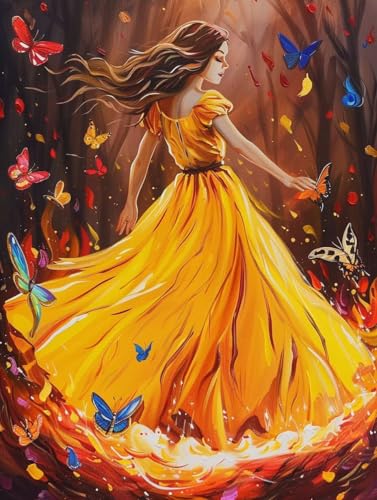 Malen Nach Zahlen Erwachsene Frau, Malen Nach Zahlen Schmetterling, Paint by Numbers Bastelset Erwachsene DIY Handgemalt Ölgemälde Leinwand Kits für Wanddeko, Geschenke für Frauen 100x130cm O-5382 von Generic
