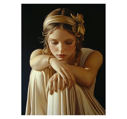 Malen Nach Zahlen Erwachsene Frau DIY Set Erwachsene mit Leinwand zum Bemalen Figur Kunst 40 x 30cm 36 Farben Acrylfarben Set Pinsel, Malen Nach Zahlen Kinder, Deko Wohnzimmer Geschenke YH2-2485 von Generic