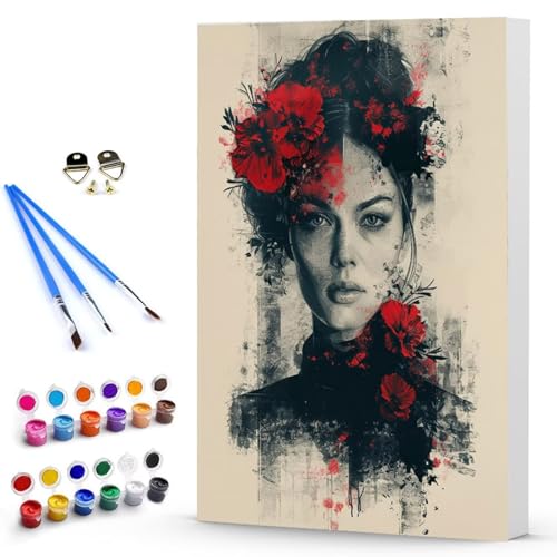 Malen Nach Zahlen Erwachsene Frau Malen Nach Zahlen Bastelset Erwachsene, DIY Blume Mit Pinseln und Acrylfarben Handgemalt Ölgemälde Leinwand Set, Home Deko Geschenk 100 x 135 CM Ohne Rahmen -TL25036T von Generic