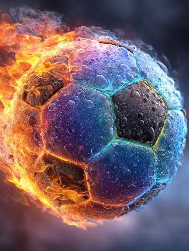 Malen Nach Zahlen Erwachsene FußBall, DIY Basteln Erwachsene Leinwand Kit für Wanddeko, Flamme Malen Nach Zahlen Mit Pinseln und Acrylfarbe, DIY Paint by Numbers, Geschenke für Frauen, 40x50cm 1-6509 Malen Nach Zahlen Erwachsene FußBall, DIY Basteln Erwachsene Leinwand Kit für Wanddeko, Flamme Malen Nach Zahlen Mit Pinseln und Acrylfarbe, DIY Paint by Numbers, Geschenke für Frauen, 40x50cm 1-6509 von Generic
