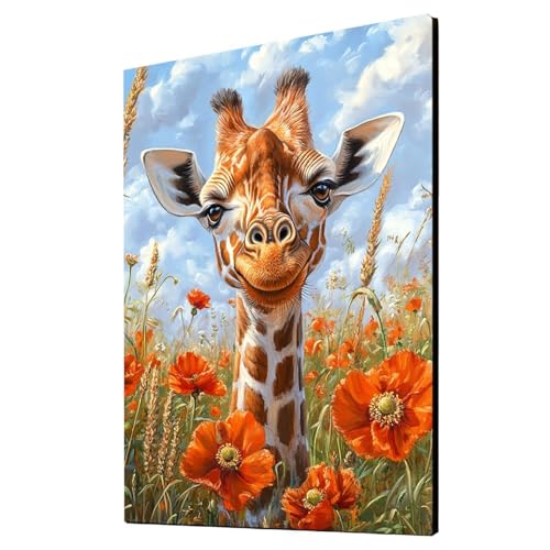 Malen Nach Zahlen Erwachsene Giraffe DIY Set Erwachsene mit Leinwand zum Bemalen Tier 110 x 80 cm 36 Farben Acrylfarben Set und Pinsel, Malen Nach Zahlen Kinder für Deko Wohnzimmer Geschenke 2YH-4648 von Generic
