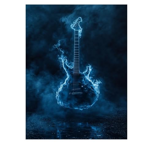 Malen Nach Zahlen Erwachsene Gitarre DIY Set Erwachsene mit Leinwand zum Bemalen Abstrakt 40x30cm 36 Farben Acrylfarben Set Pinsel, Malen Nach Zahlen Kinder, Zimmer Deko Geschenke für Frauen YH2-2495 von Generic