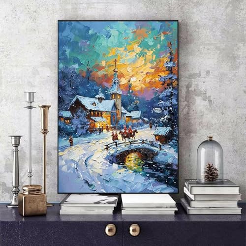Malen Nach Zahlen Erwachsene Häuser Malen Nach Zahlen Winter, DIY Set Erwachsene Paint by Numbers mit 3 Pinsel und Acrylfarben für Zimmer Deko Wohnzimmer, Geschenke für Frauen 70 x 95 cm -bby2506RL Malen Nach Zahlen Erwachsene Häuser Malen Nach Zahlen Winter, DIY Set Erwachsene Paint by Numbers mit 3 Pinsel und Acrylfarben für Zimmer Deko Wohnzimmer, Geschenke für Frauen 70 x 95 cm -bby2506RL von Generic