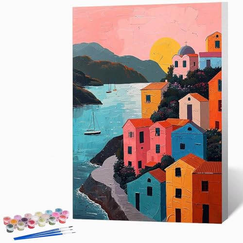 Malen Nach Zahlen Erwachsene Haus Malen Nach Zahlen Landschaft, Bastelset Erwachsene Mit 3-Pinseln Und Acrylfarbe, DIY Handgemalt öLgemäLde Kit FüR Geschenke, Deko 70x95cm Ohne Rahmen -LKF0717S8 Malen Nach Zahlen Erwachsene Haus Malen Nach Zahlen Landschaft, Bastelset Erwachsene Mit 3-Pinseln Und Acrylfarbe, DIY Handgemalt öLgemäLde Kit FüR Geschenke, Deko 70x95cm Ohne Rahmen -LKF0717S8 von Generic