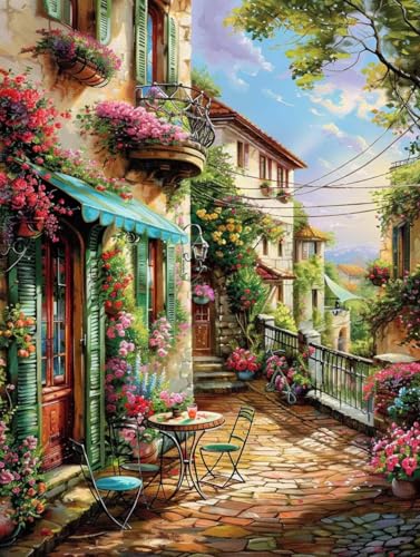 Malen Nach Zahlen Erwachsene Haus Malen Nach Zahlen Pflanze, Painting by Numbers, DIY Basteln Erwachsene Handgemalt Ölgemälde Set Mit Pinseln und Acrylfarbe für Zimmer Deko Geschenke 70x95cm 9-5921 von Generic