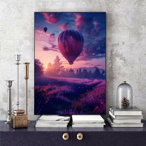 Malen Nach Zahlen Erwachsene Heißluftballon Malen Nach Zahlen Landschaft, DIY Set Erwachsene Paint by Numbers mit 3 Pinsel und Acrylfarben für Zimmer Deko Wohnzimmer, Geschenke 40 X 50 CM -bby2506M6 von Generic