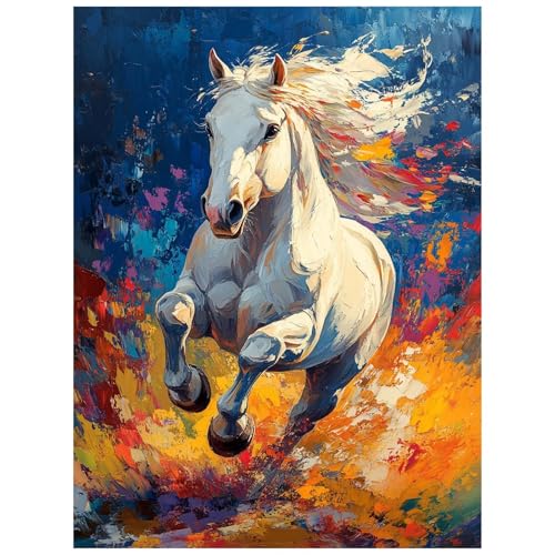 Malen Nach Zahlen Erwachsene Horse Malen Nach Zahlen Kinder, DIY Set Erwachsene mit Pinselset Acrylfarben Set Leinwand zum Bemalen 135x100 cm, Tier Paint by Numbers Deko wohnzimmer Geschenke 8YH-1085 Malen Nach Zahlen Erwachsene Horse Malen Nach Zahlen Kinder, DIY Set Erwachsene mit Pinselset Acrylfarben Set Leinwand zum Bemalen 135x100 cm, Tier Paint by Numbers Deko wohnzimmer Geschenke 8YH-1085 von Generic