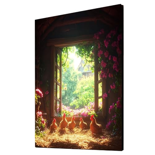 Malen Nach Zahlen Erwachsene Huhn DIY Set Erwachsene mit Leinwand zum Bemalen Blume 40x55cm 36 Farben Acrylfarben Set und Pinsel, Malen Nach Zahlen Kinder für Deko Wohnzimmer Geschenke 2YH-5084 Malen Nach Zahlen Erwachsene Huhn DIY Set Erwachsene mit Leinwand zum Bemalen Blume 40x55cm 36 Farben Acrylfarben Set und Pinsel, Malen Nach Zahlen Kinder für Deko Wohnzimmer Geschenke 2YH-5084 von Generic