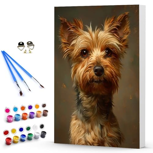 Malen Nach Zahlen Erwachsene Hund Malen Nach Zahlen Bastelset Erwachsene, DIY Tier Mit Pinseln und Acrylfarben Handgemalt Ölgemälde Leinwand Set, Home Deko Geschenk 50 x 65 cm Ohne Rahmen -TL2503YC von Generic