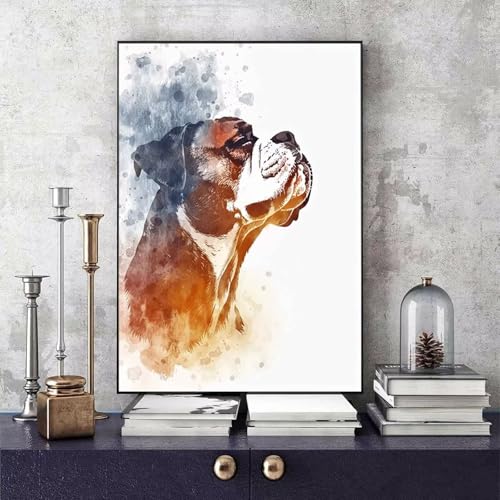 Malen Nach Zahlen Erwachsene Hund Malen Nach Zahlen Tier, DIY Set Erwachsene Paint by Numbers mit 3 Pinsel und Acrylfarben für Zimmer Deko Wohnzimmer, Geschenke für Frauen 30 x 40 cm -bby2506T5 von Generic