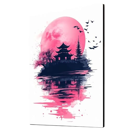 Malen Nach Zahlen Erwachsene Japan DIY Set Erwachsene mit Leinwand zum Bemalen Landschaft 100x135cm 36 Farben Acrylfarben Set und Pinsel, Malen Nach Zahlen Kinder für Deko Wohnzimmer Geschenke 2YH7430 von Generic