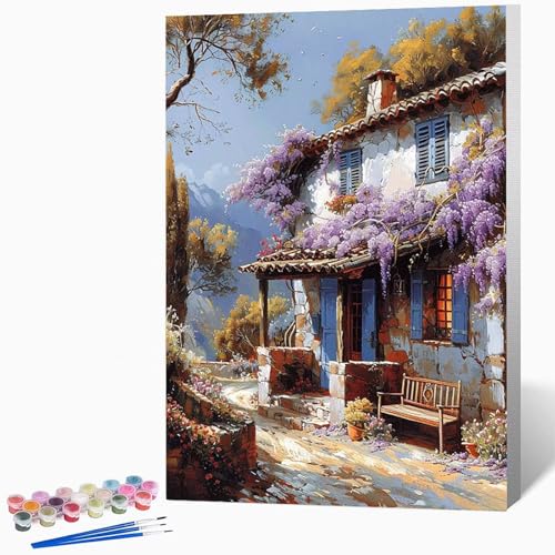 Malen Nach Zahlen Erwachsene Kabine Malen Nach Zahlen Landschaft, Bastelset Erwachsene Mit 3-Pinseln Und Acrylfarbe, DIY Handgemalt öLgemäLde Kit FüR Geschenke 100 x 135 cm Ohne Rahmen -LKF07810H von Generic