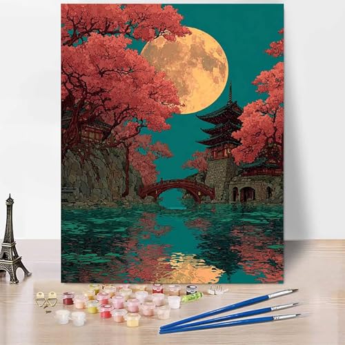 Malen Nach Zahlen Erwachsene Karikatur Malen Nach Zahlen Landschaft, DIY Set Erwachsene Mit 3 - Pinseln und Acrylfarbe, Handgemalt Ölgemälde für Frauen, Deko Wohnzimmer 40x50cm Ohne Rahmen -XY13I Malen Nach Zahlen Erwachsene Karikatur Malen Nach Zahlen Landschaft, DIY Set Erwachsene Mit 3 - Pinseln und Acrylfarbe, Handgemalt Ölgemälde für Frauen, Deko Wohnzimmer 40x50cm Ohne Rahmen -XY13I von Generic