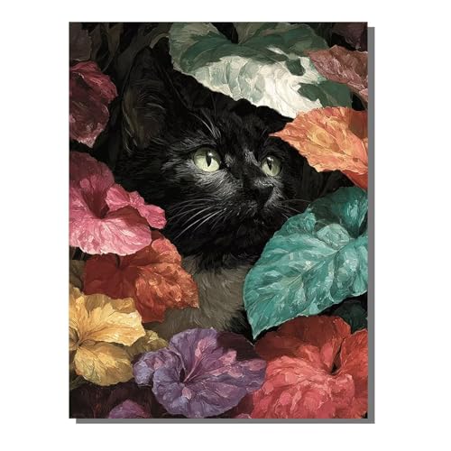 Malen Nach Zahlen Erwachsene Katze, Groß DIY Malen Nach Zahlen Mit Rahmen Tier, Anfänger Bastelset, Pinsel und 36 Acrylfarbe, Paint by Numbers Basteln für Wand Dekor Geschenk 100x135cm ZBSDK68 von Generic